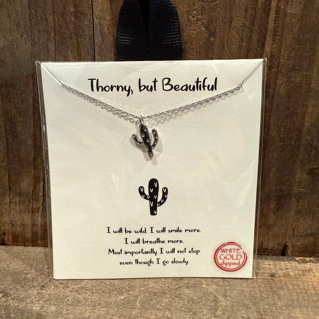 Dainty Cactus Silver Fashion Necklace - Country Lace Boutique