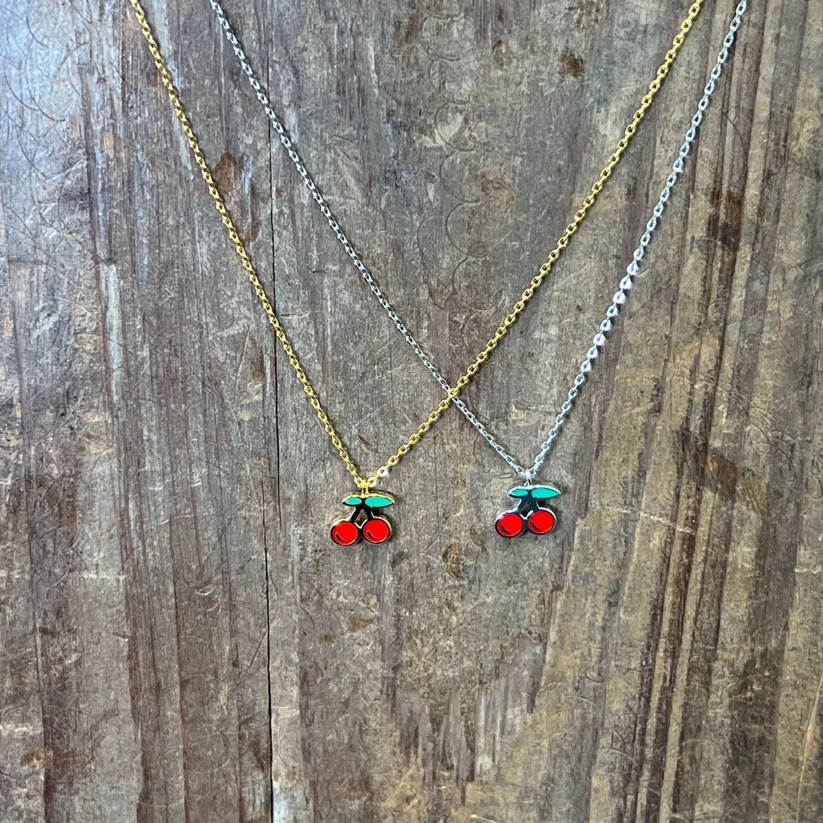 Dainty Cherry Silver Fashion Necklace - Country Lace Boutique