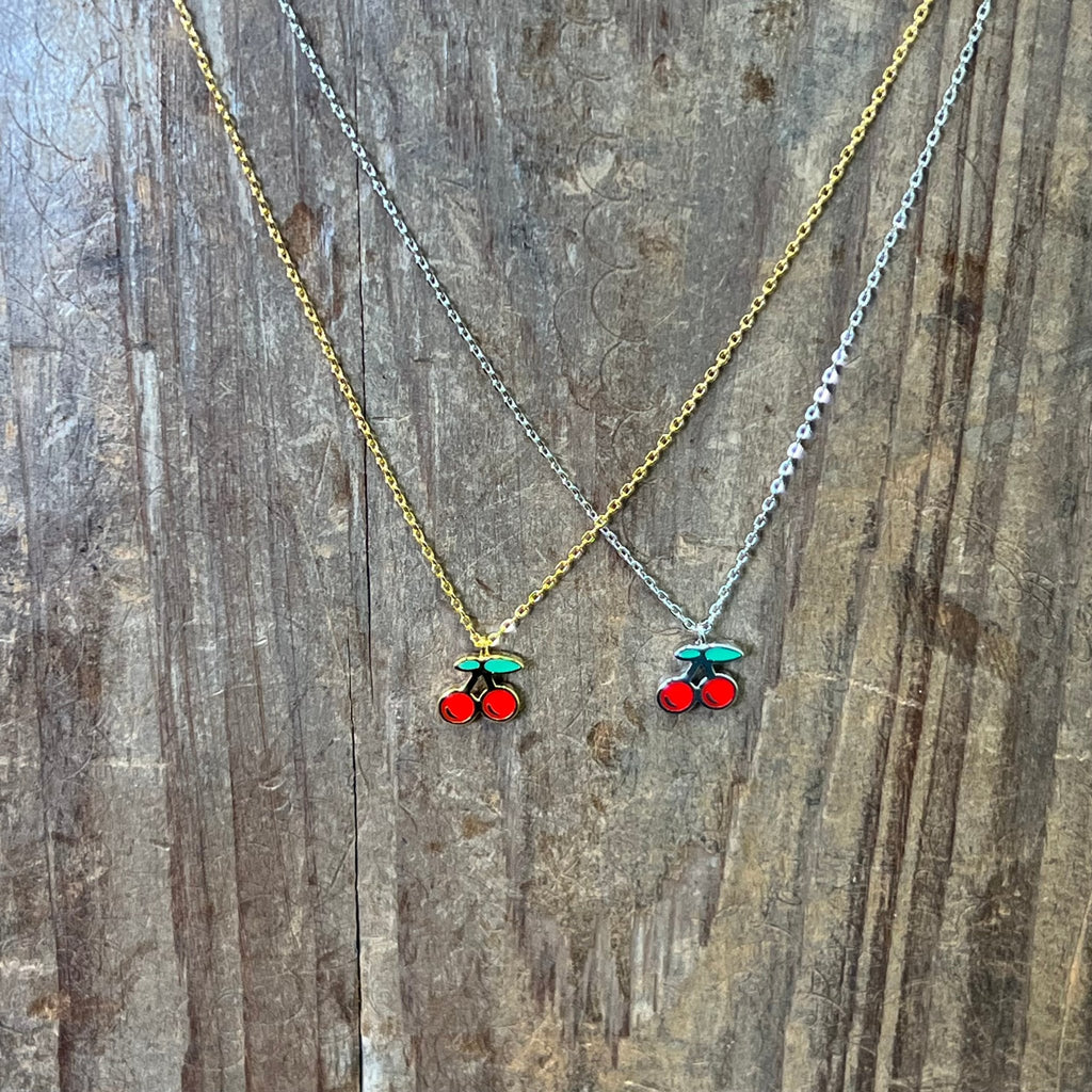 Dainty Cherry Gold Fashion Necklace - Country Lace Boutique