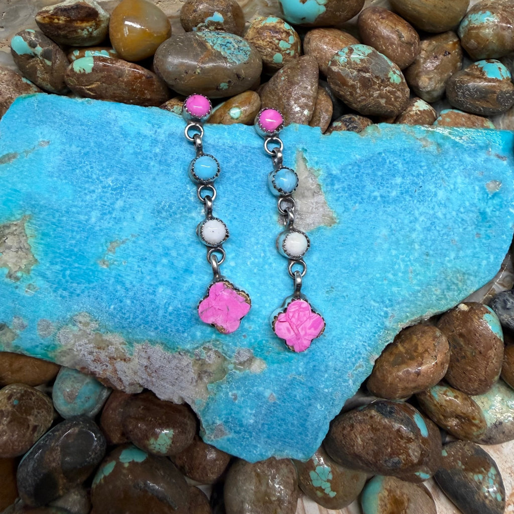 Dainty Cotton Candy Dangle Sterling Silver Earring - Country Lace Boutique