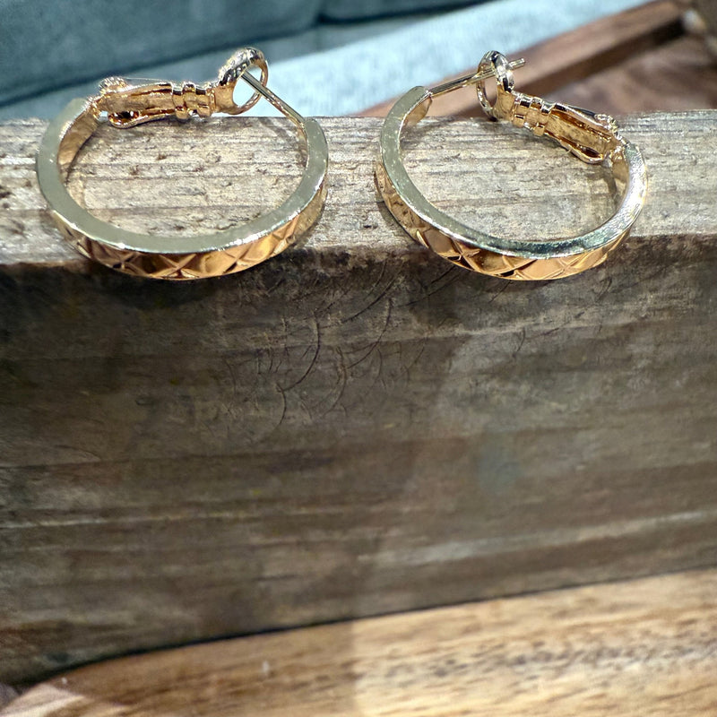 Dainty Detailed Gold Hoop Fashion Earring - Country Lace Boutique