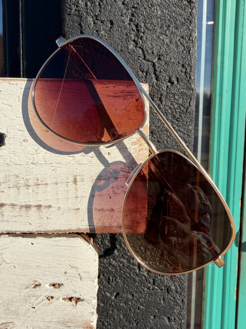 Dainty Gold Aviator Brown Lens Fame Affordable Sunglasses - Country Lace Boutique