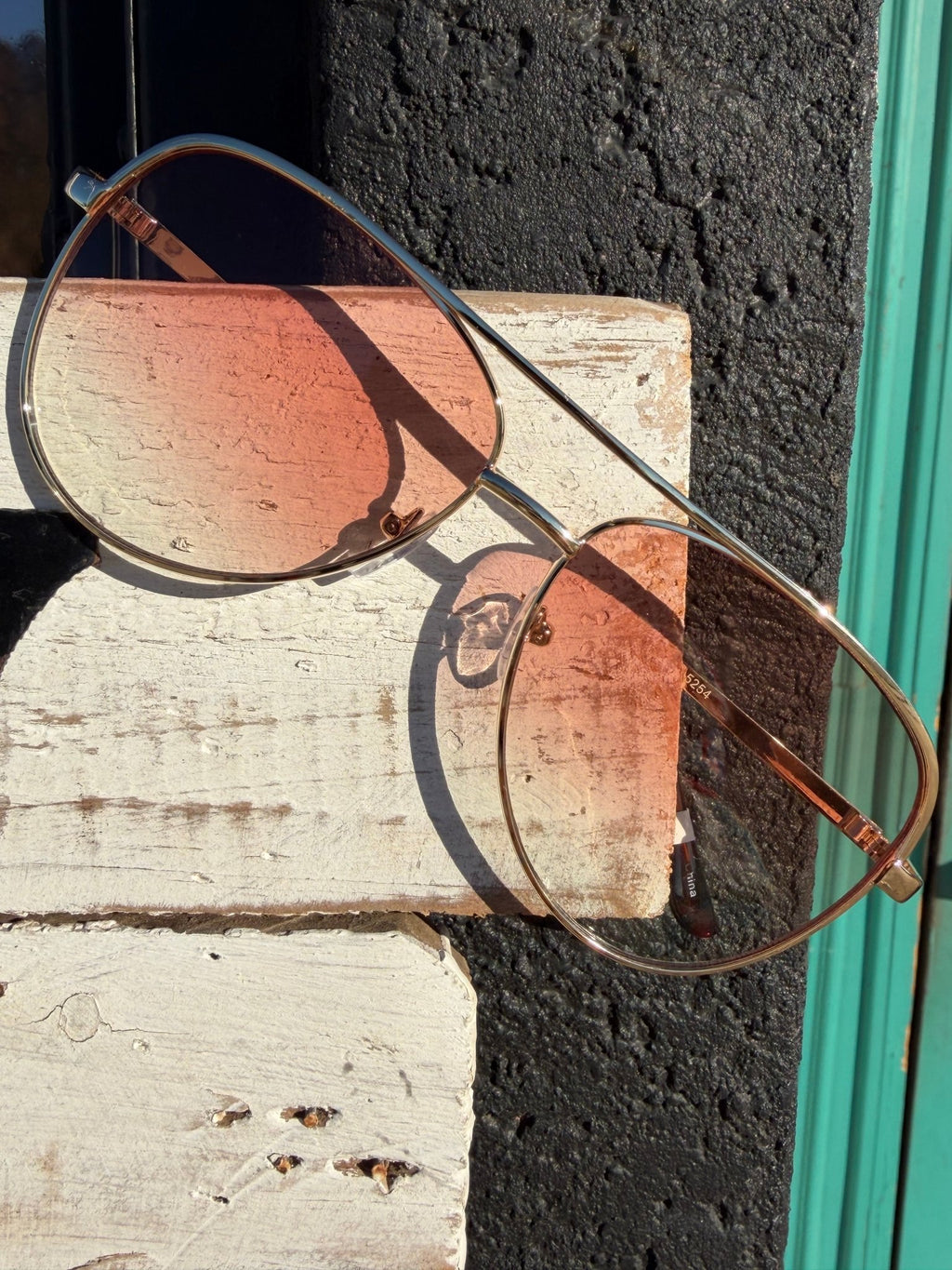 Dainty Gold Aviator Light Color Lens Fame Affordable Sunglasses - Country Lace Boutique