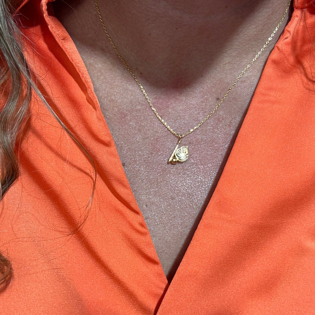 goldbaseballglovenecklace