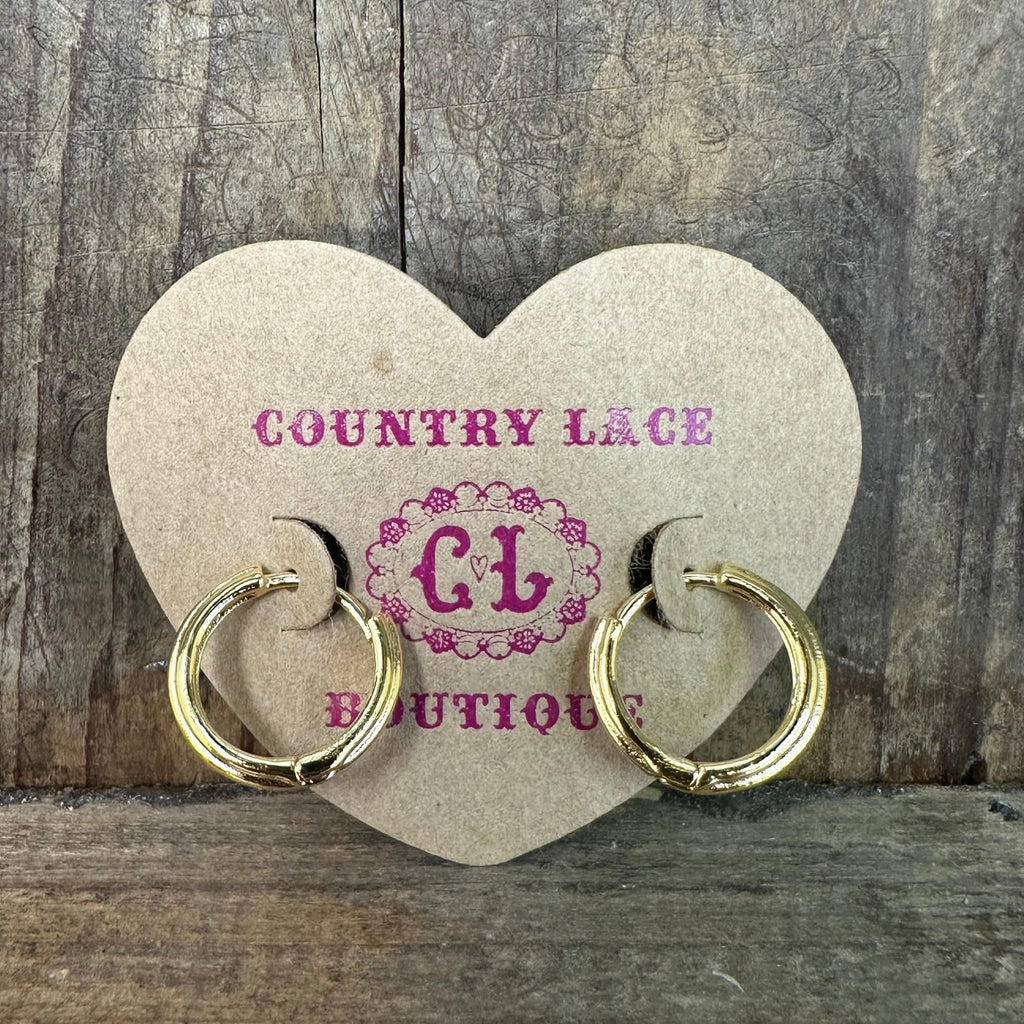 Dainty Gold Hoop Fashion Earrings - Country Lace Boutique