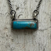Dainty Kingman Turquoise Rope Detail Bar Sterling Silver Necklace - Country Lace Boutique