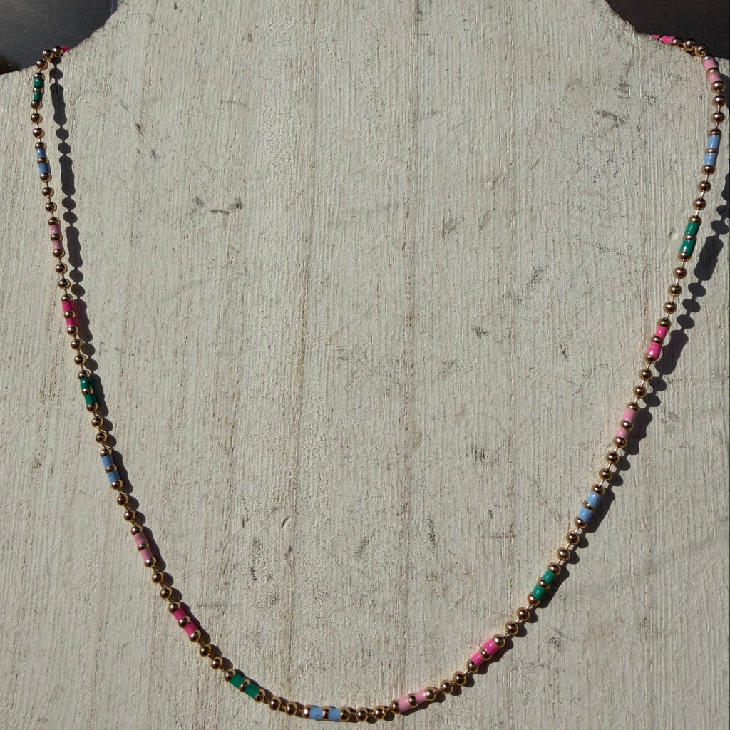 Dainty Multi Color & Gold Fashion Necklace - Country Lace Boutique