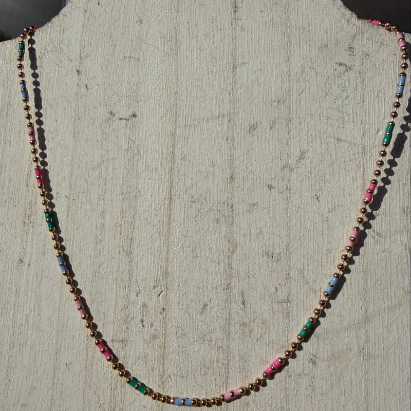 Dainty Multi Color & Gold Fashion Necklace - Country Lace Boutique
