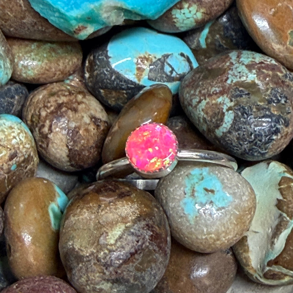 Dainty Pink Opal Sterling Silver Ring - Country Lace Boutique