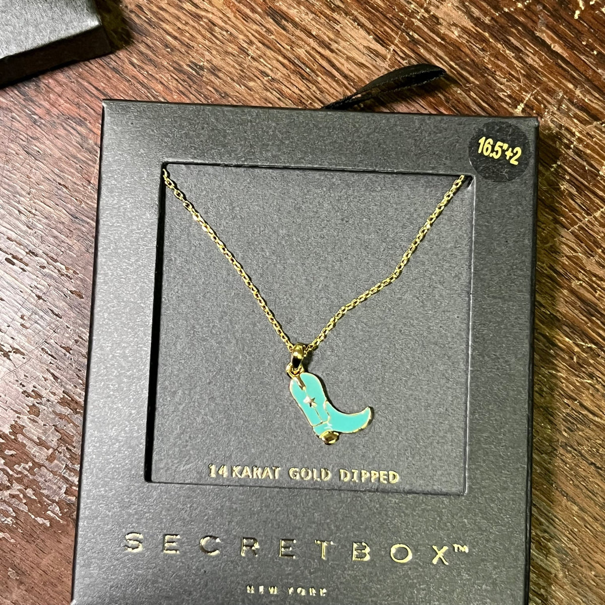 Dainty Turquoise Boot Gold Fashion Necklace - Country Lace Boutique