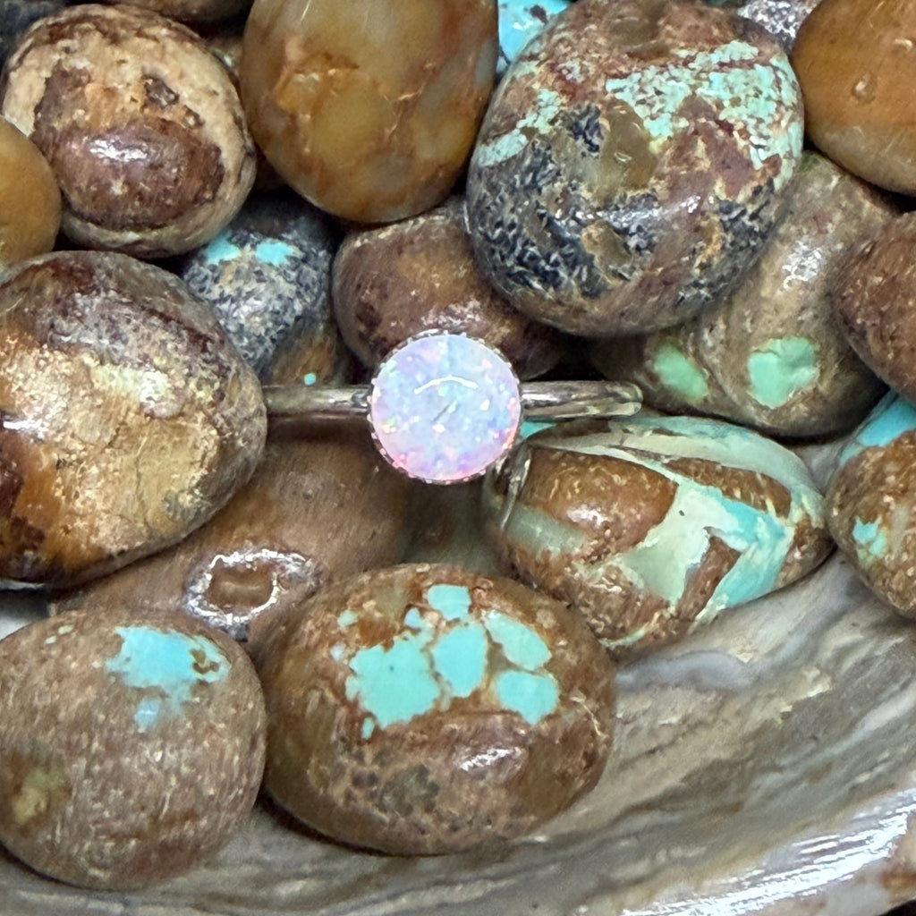Dainty White Opal Sterling Silver Ring - Country Lace Boutique