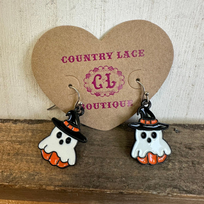 Dangle Ghost French Hook Fashion Earrings - Country Lace Boutique