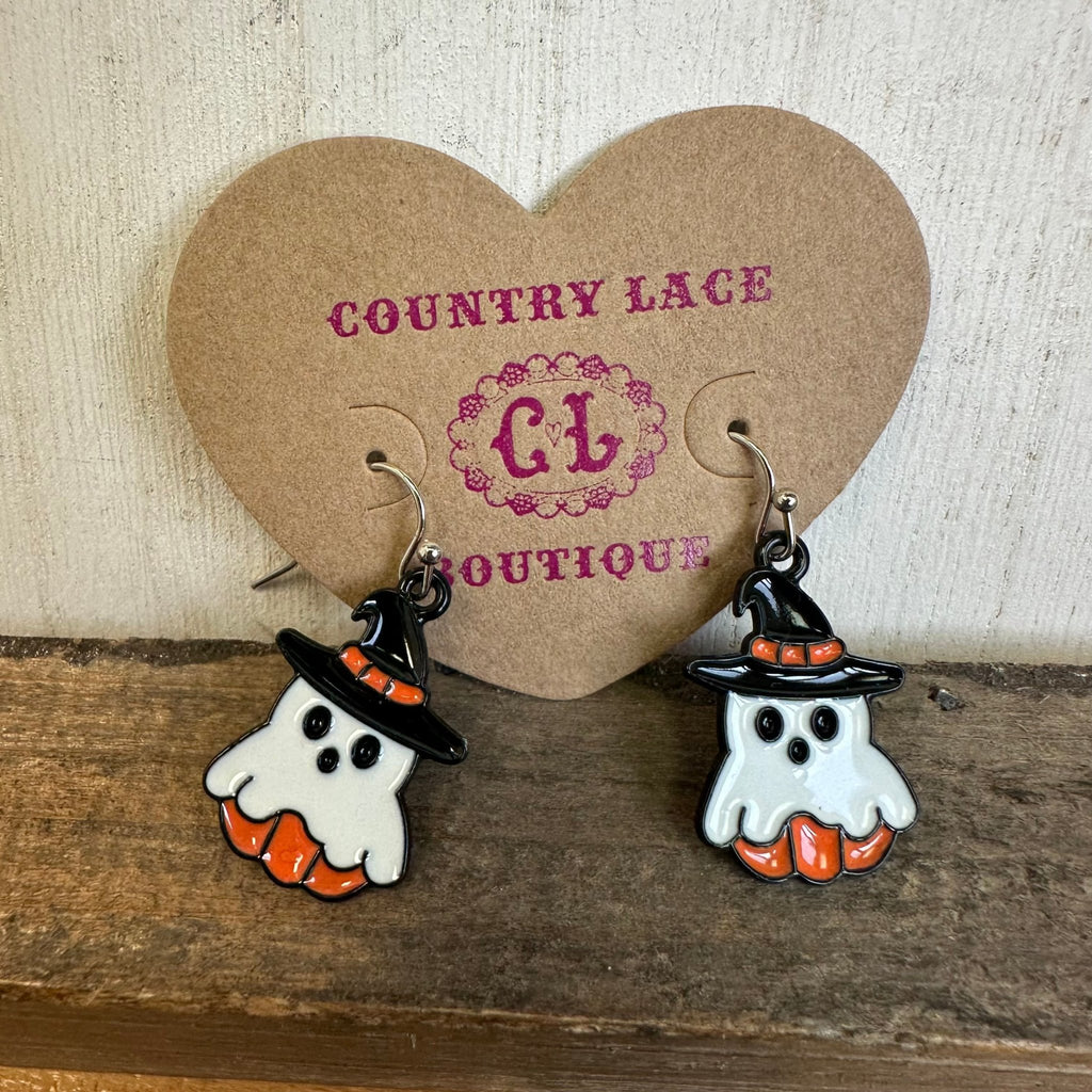 Dangle Ghost French Hook Fashion Earrings - Country Lace Boutique