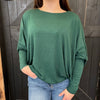 Dark Green Dolman 3/4 Sleeve Shirt - Country Lace Boutique