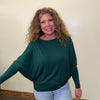 Dark Green Dolman 3/4 Sleeve Shirt - Country Lace Boutique