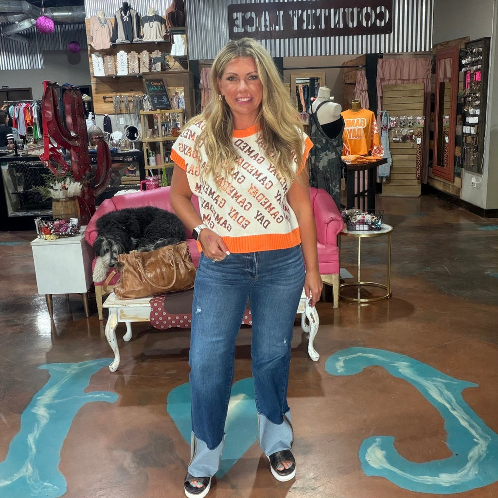 Dark High-Rise Ankle Wide Cuffed Risen Jeans - Country Lace Boutique