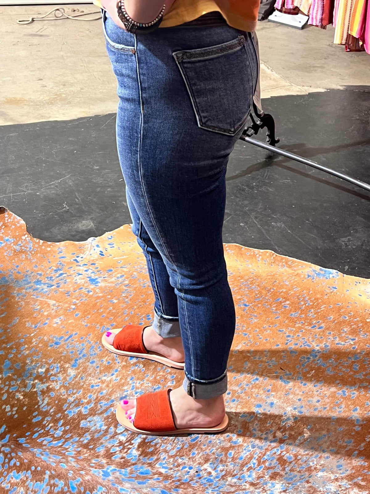 Dark High Rise Skinny Risen Jeans - Country Lace Boutique