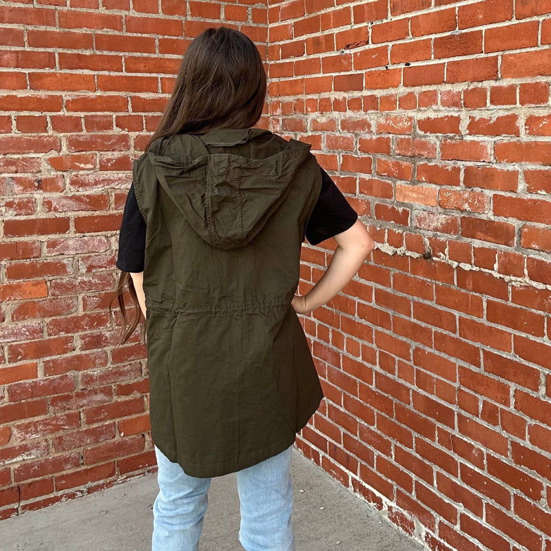 Dark Olive Cargo Vest - Country Lace Boutique