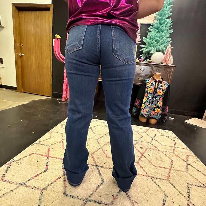 Dark Straight Long Risen Jeans - Country Lace Boutique