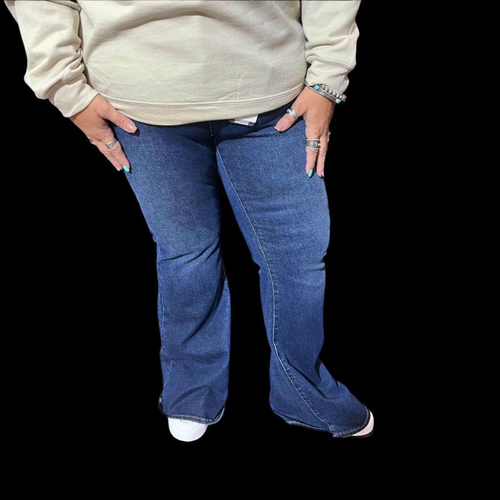 Dark Wash Bootcut Flare Risen Jeans - Country Lace Boutique