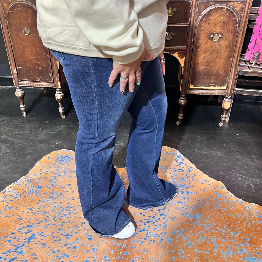 Dark Wash Bootcut Flare Risen Jeans - Country Lace Boutique
