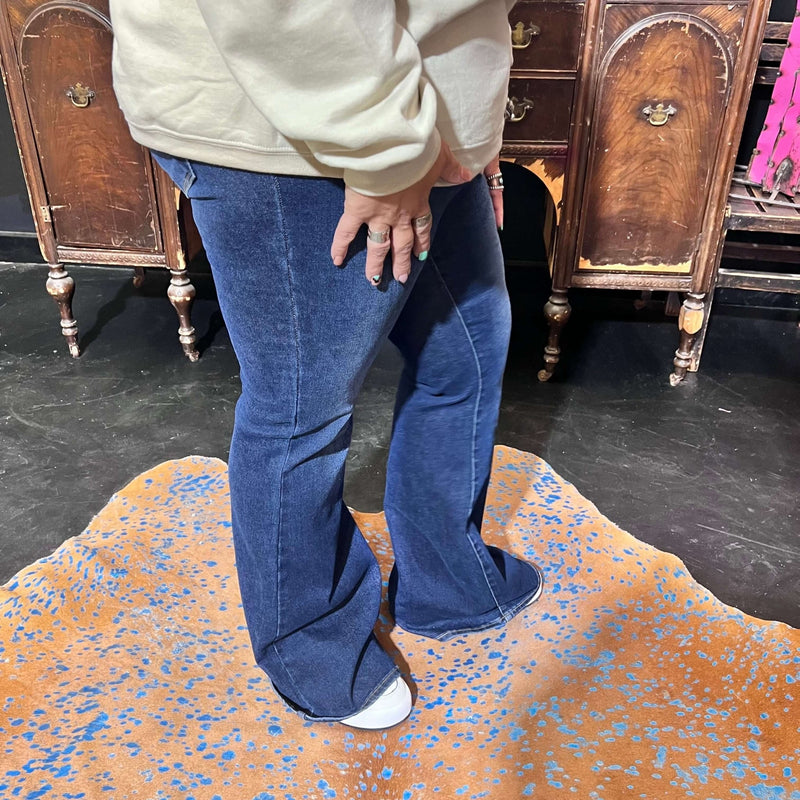 Dark Wash Bootcut Flare Risen Jeans - Country Lace Boutique