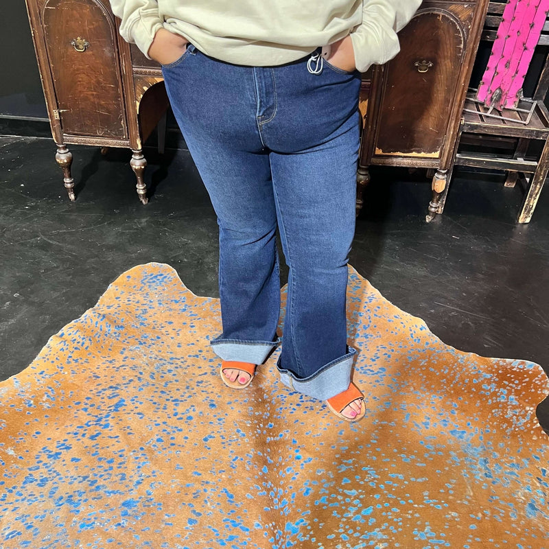 Dark Wash Bootcut Flare Risen Jeans - Country Lace Boutique