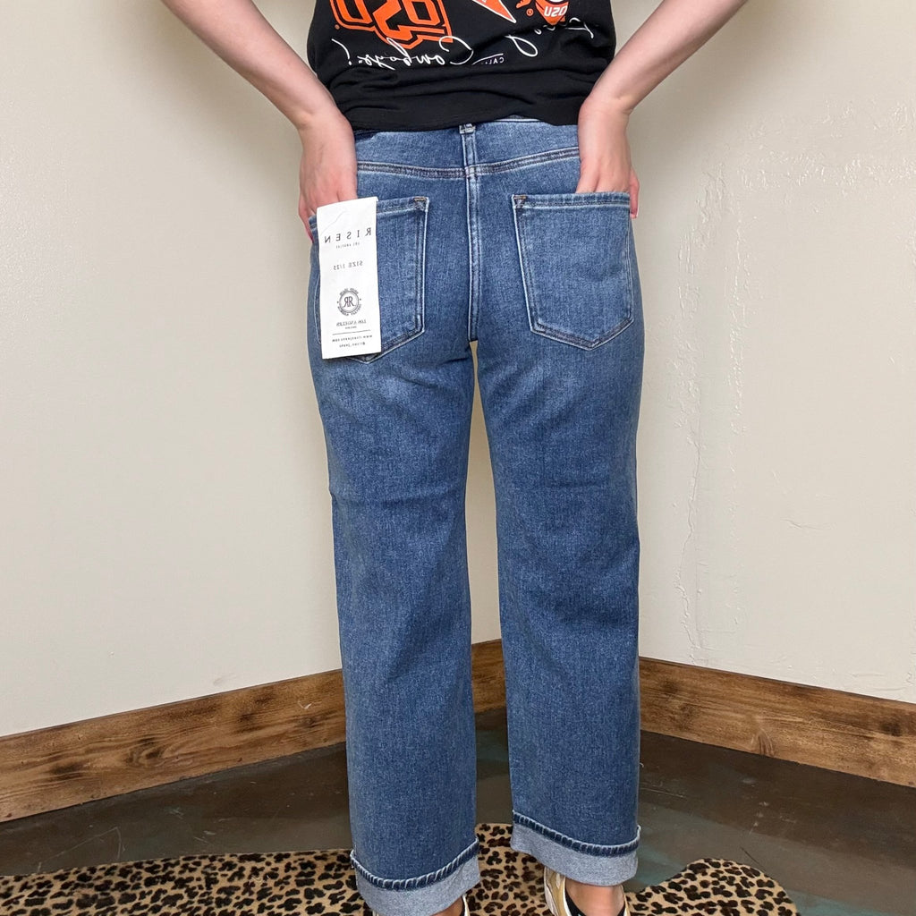 Dark Wash Boyfriend Risen Jeans - Country Lace Boutique