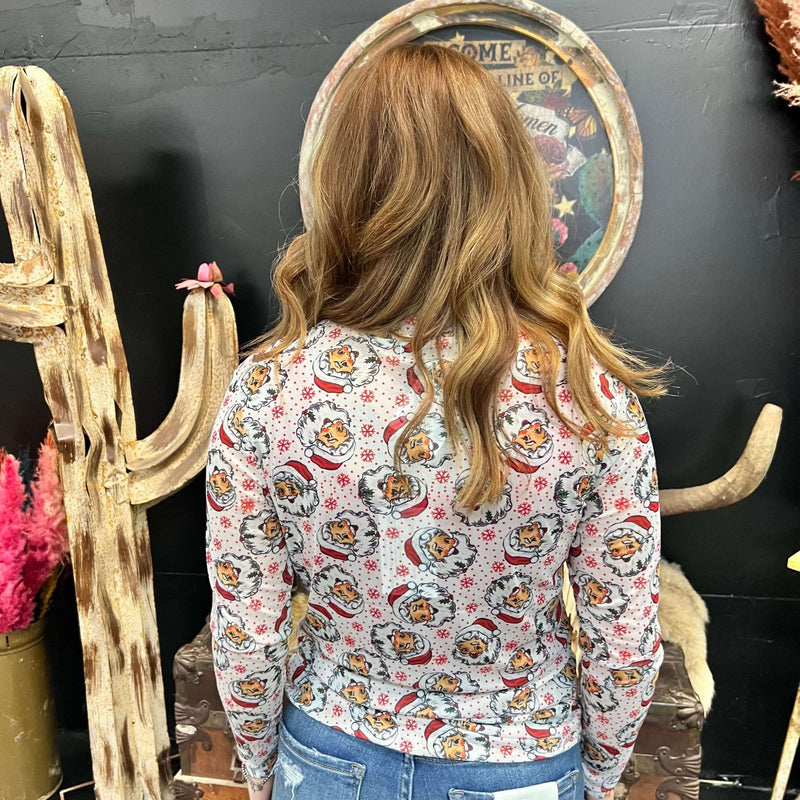 Dear Santa Mesh Long sleeve Top - Country Lace Boutique