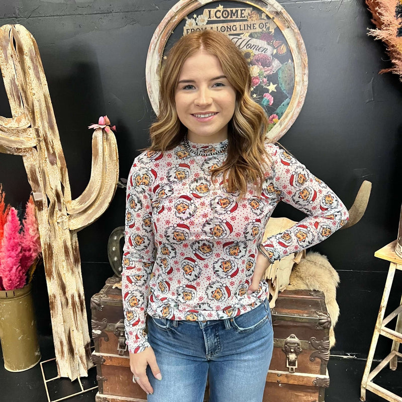 Dear Santa Mesh Long sleeve Top - Country Lace Boutique