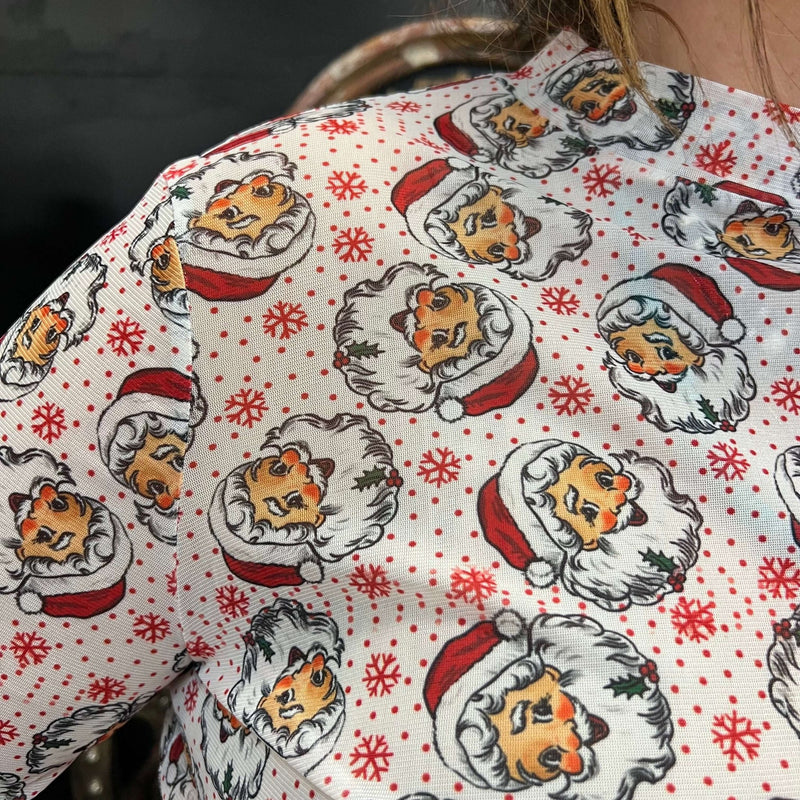 Dear Santa Mesh Long sleeve Top - Country Lace Boutique