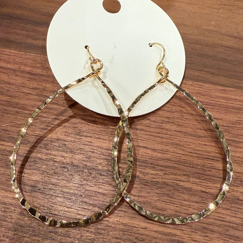 Delicate Gold Teardrop French Hook Fashion Earring - Country Lace Boutique