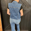Denim Button Down Vest - Country Lace Boutique