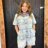 Denim Button Romper - Country Lace Boutique