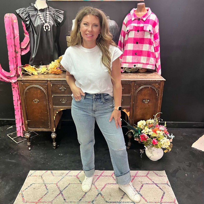 Distressed Knee Straight Daze Jeans / size 27 - Country Lace Boutique