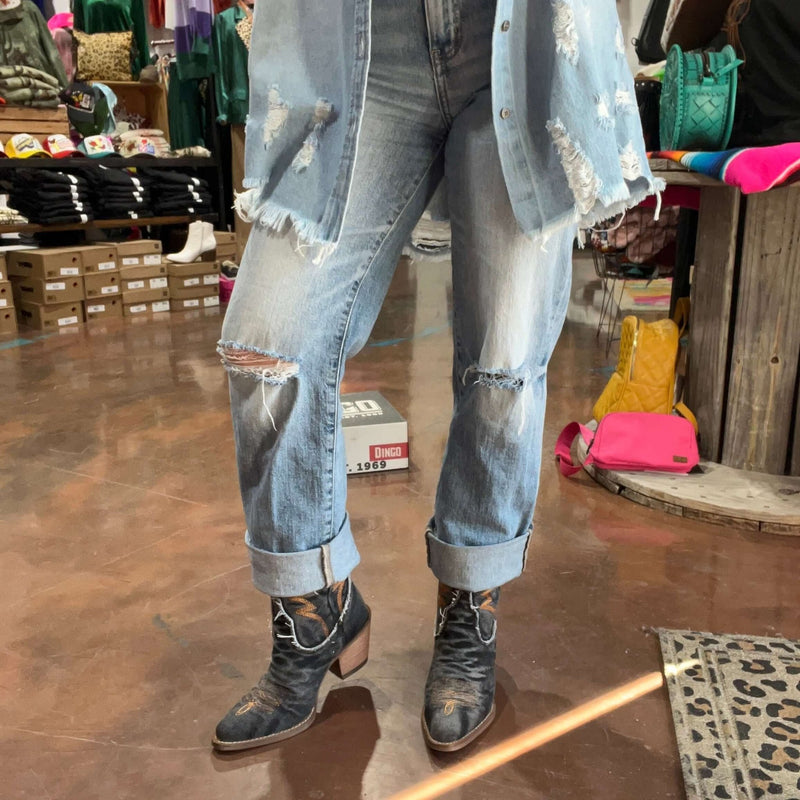 Dolly Black Denim Dingo Boot - Country Lace Boutique