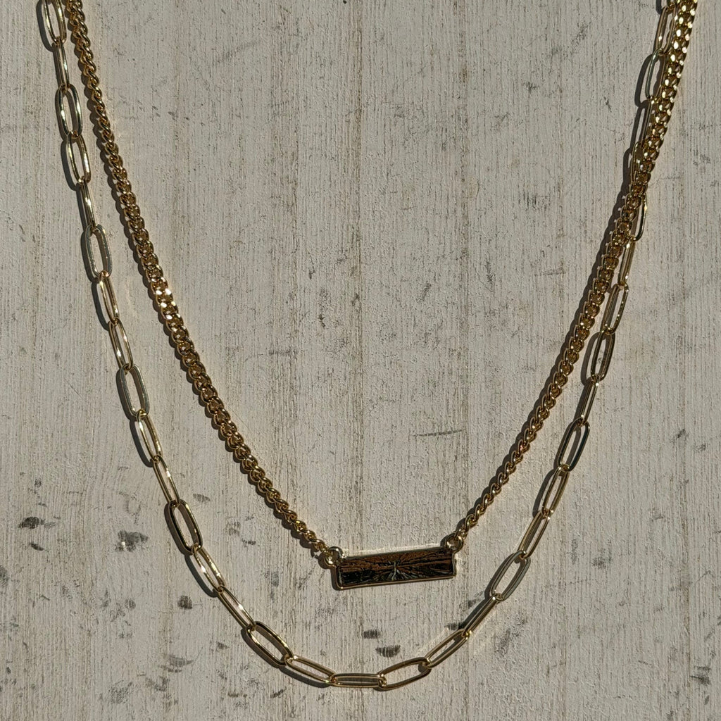 Double Chain Gold Fashion Necklace - Country Lace Boutique