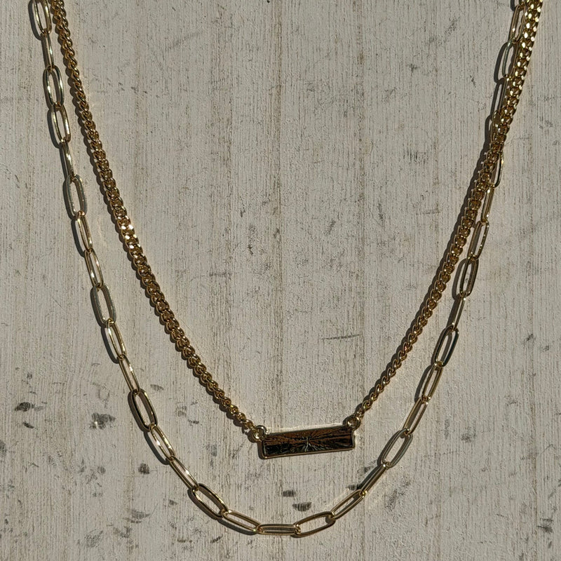 Double Chain Gold Fashion Necklace - Country Lace Boutique