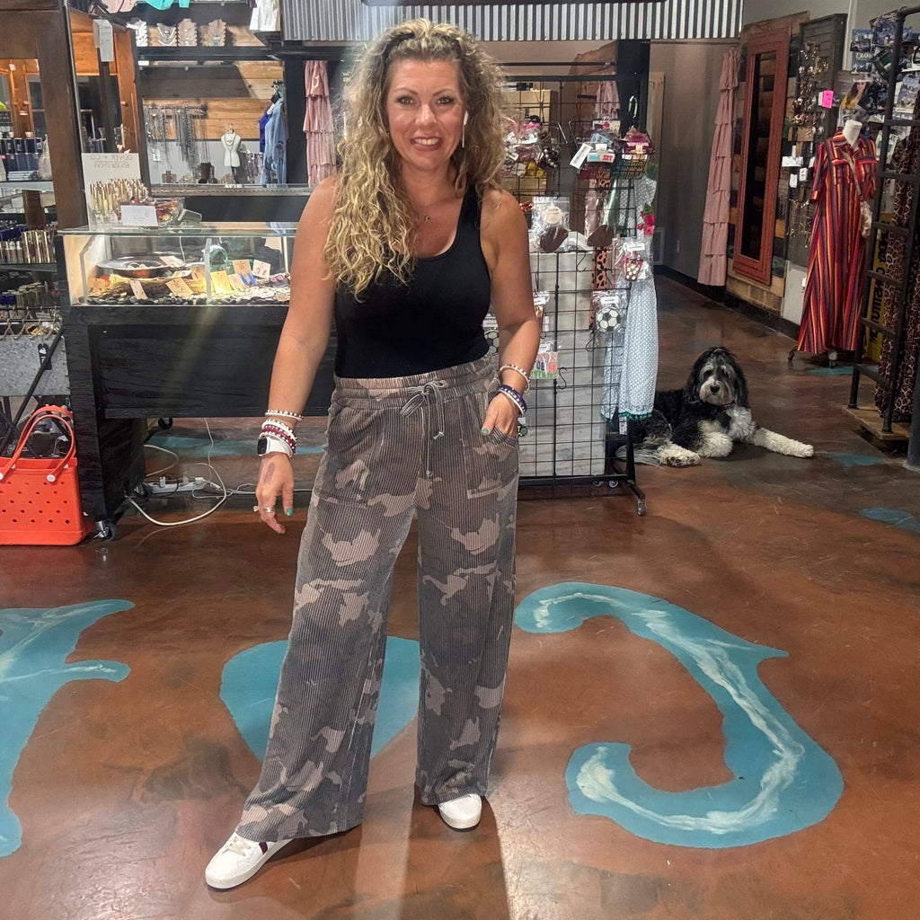 Dusty Camo Kreek Ribbed Pants - Country Lace Boutique