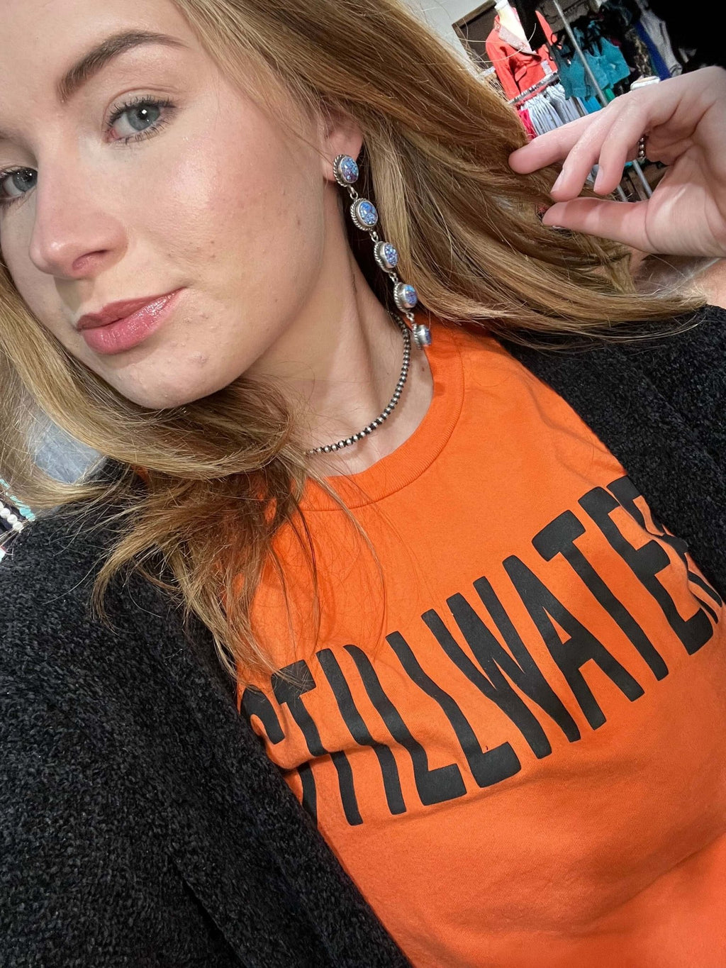 Elegant 5 Stone Mohave Post Sterling Silver Earring