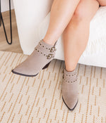 Elsa Leather Ankle Boot in Taupe