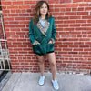 Emerald Green and Animal Print Blazer - Country Lace Boutique