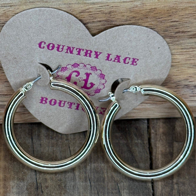 Everybody’s Basic Gold Hoop Fashion Earring - Country Lace Boutique