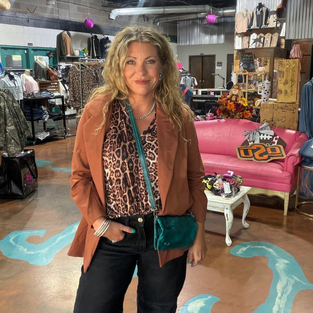Everyday Brown Caramel Blazer - Country Lace Boutique
