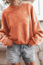 Mock Neck Dropped Shoulder Sweatshirt