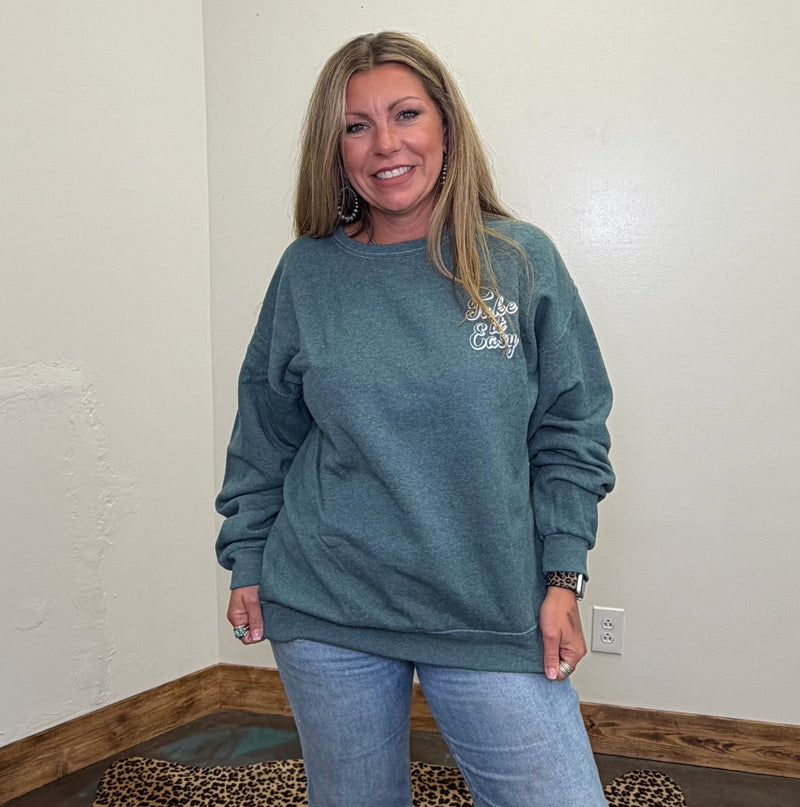 Faded Green Anti - Social Club Take It Easy Sweatshirt - Country Lace Boutique