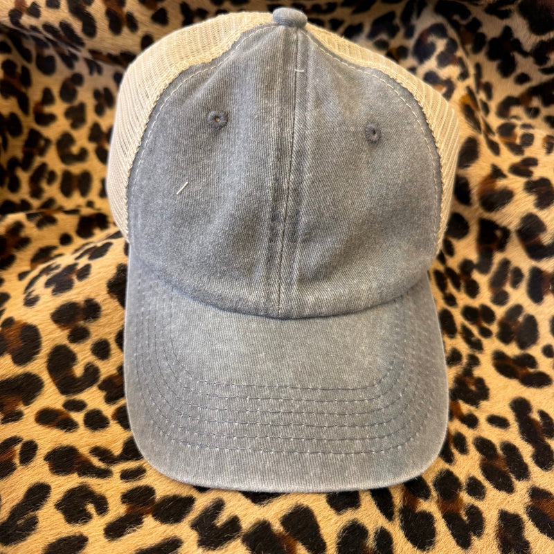 Faded Grey Hat - Country Lace Boutique