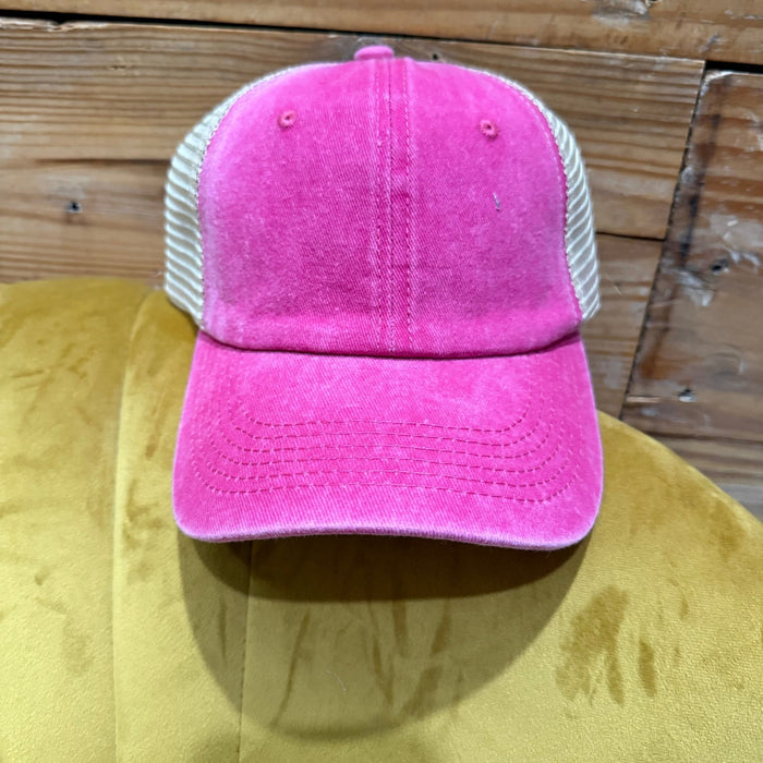Faded Hot Pink Hat - Country Lace Boutique