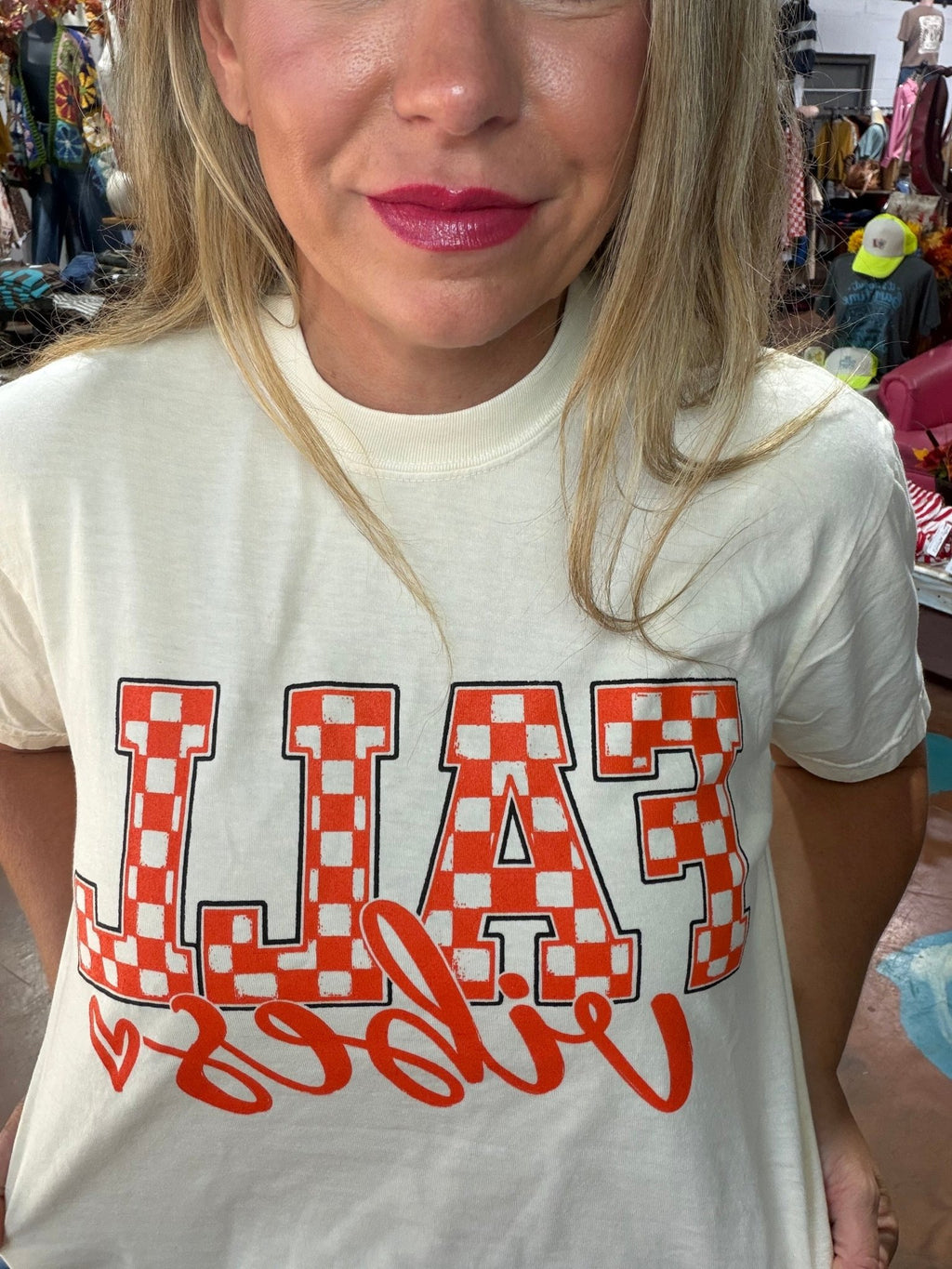 Fall Vibes Orange & Cream Tee - Country Lace Boutique