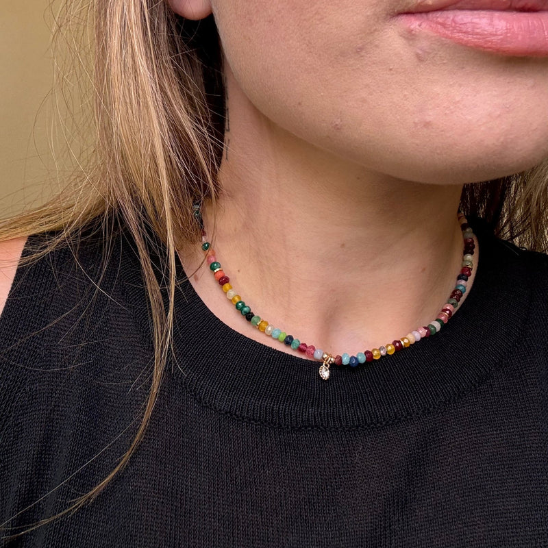 Fancy Multi Colored Beaded Fashion Necklace - Country Lace Boutique